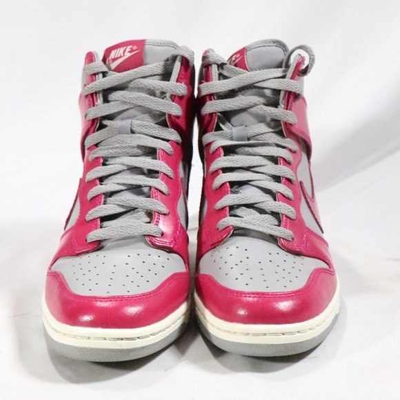 NIKE Dunk Sky Hi Med Grey /Sport Fuchsia-Sail Hidden Wedge Sneakers Sz 10 US - Picture 3 of 15